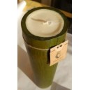 Bougie Bambou vert cire de soja bio 38cm, senteur Verveine Orange