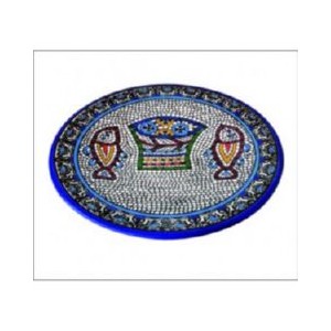 Assiette plate MF  - Motif Poisson - Diam. 13cm