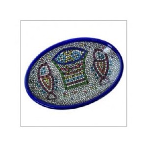 Plat oval  - Motif Poisson - 21x15cm